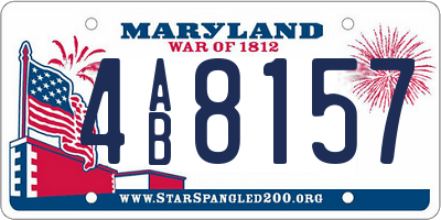 MD license plate 4AB8157