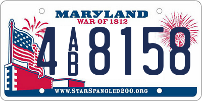 MD license plate 4AB8158