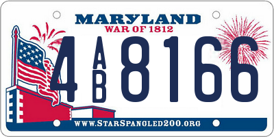 MD license plate 4AB8166