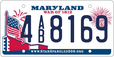 MD license plate 4AB8169