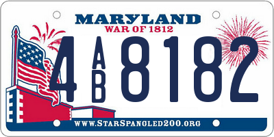 MD license plate 4AB8182