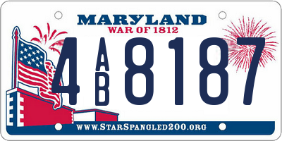MD license plate 4AB8187