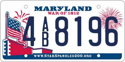 MD license plate 4AB8196