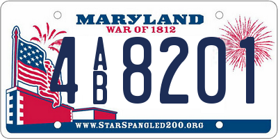 MD license plate 4AB8201