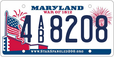 MD license plate 4AB8208