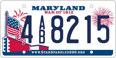 MD license plate 4AB8215