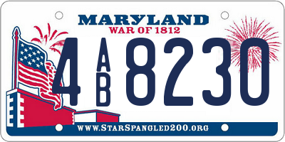 MD license plate 4AB8230