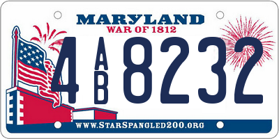 MD license plate 4AB8232
