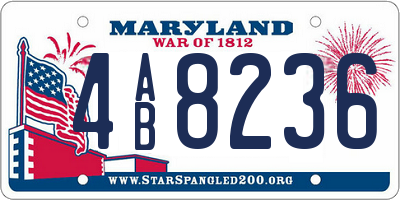 MD license plate 4AB8236
