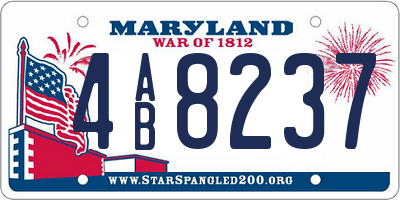 MD license plate 4AB8237