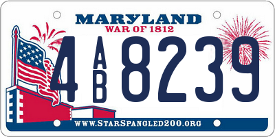 MD license plate 4AB8239