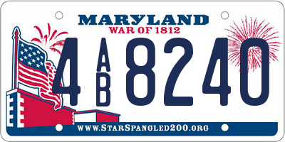 MD license plate 4AB8240