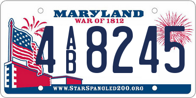 MD license plate 4AB8245
