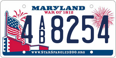 MD license plate 4AB8254