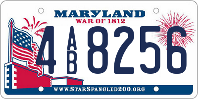 MD license plate 4AB8256