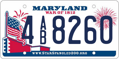MD license plate 4AB8260