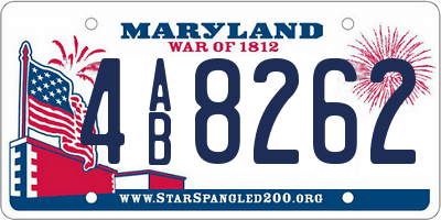 MD license plate 4AB8262