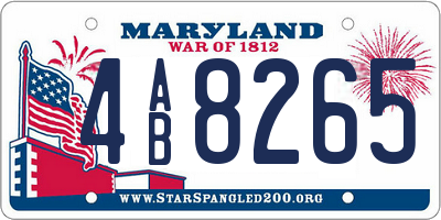 MD license plate 4AB8265