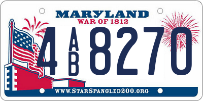 MD license plate 4AB8270