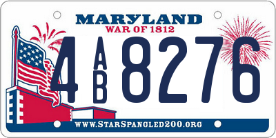 MD license plate 4AB8276