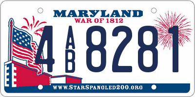 MD license plate 4AB8281