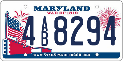 MD license plate 4AB8294