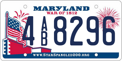 MD license plate 4AB8296