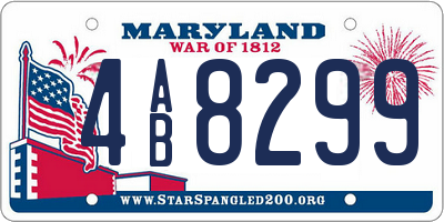 MD license plate 4AB8299