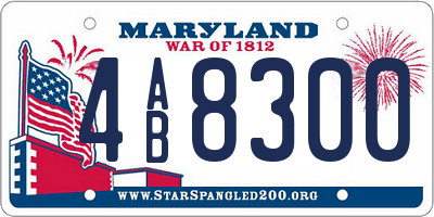 MD license plate 4AB8300
