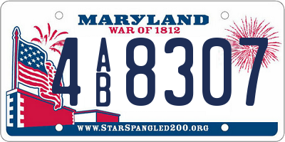 MD license plate 4AB8307
