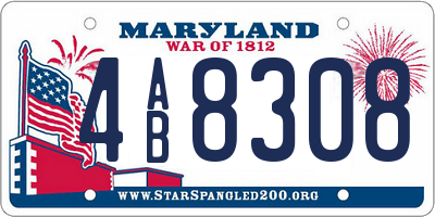 MD license plate 4AB8308