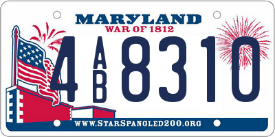 MD license plate 4AB8310
