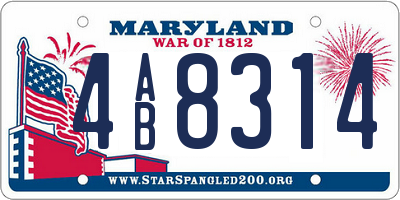 MD license plate 4AB8314