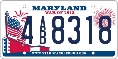 MD license plate 4AB8318