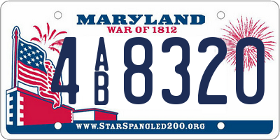 MD license plate 4AB8320