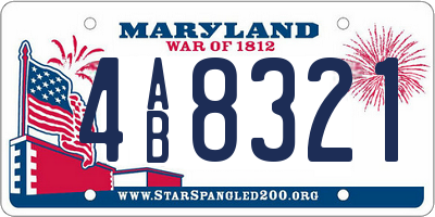 MD license plate 4AB8321