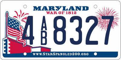 MD license plate 4AB8327