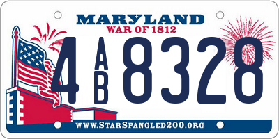 MD license plate 4AB8328