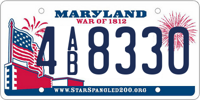 MD license plate 4AB8330