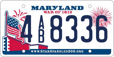 MD license plate 4AB8336