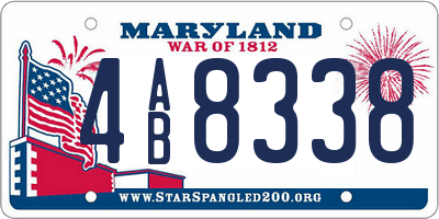 MD license plate 4AB8338