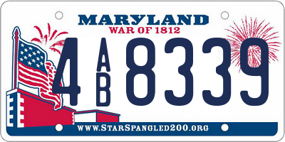 MD license plate 4AB8339