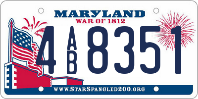 MD license plate 4AB8351