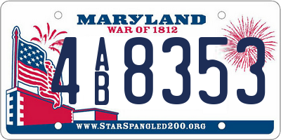 MD license plate 4AB8353
