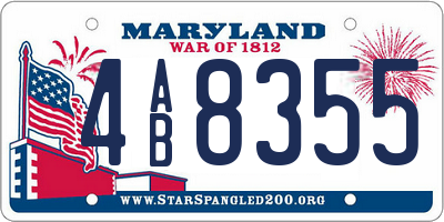 MD license plate 4AB8355