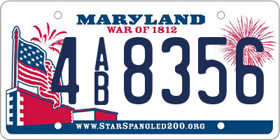 MD license plate 4AB8356