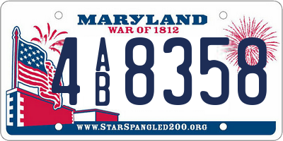 MD license plate 4AB8358