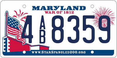 MD license plate 4AB8359