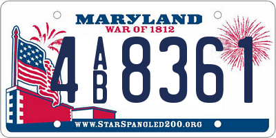 MD license plate 4AB8361