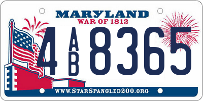 MD license plate 4AB8365